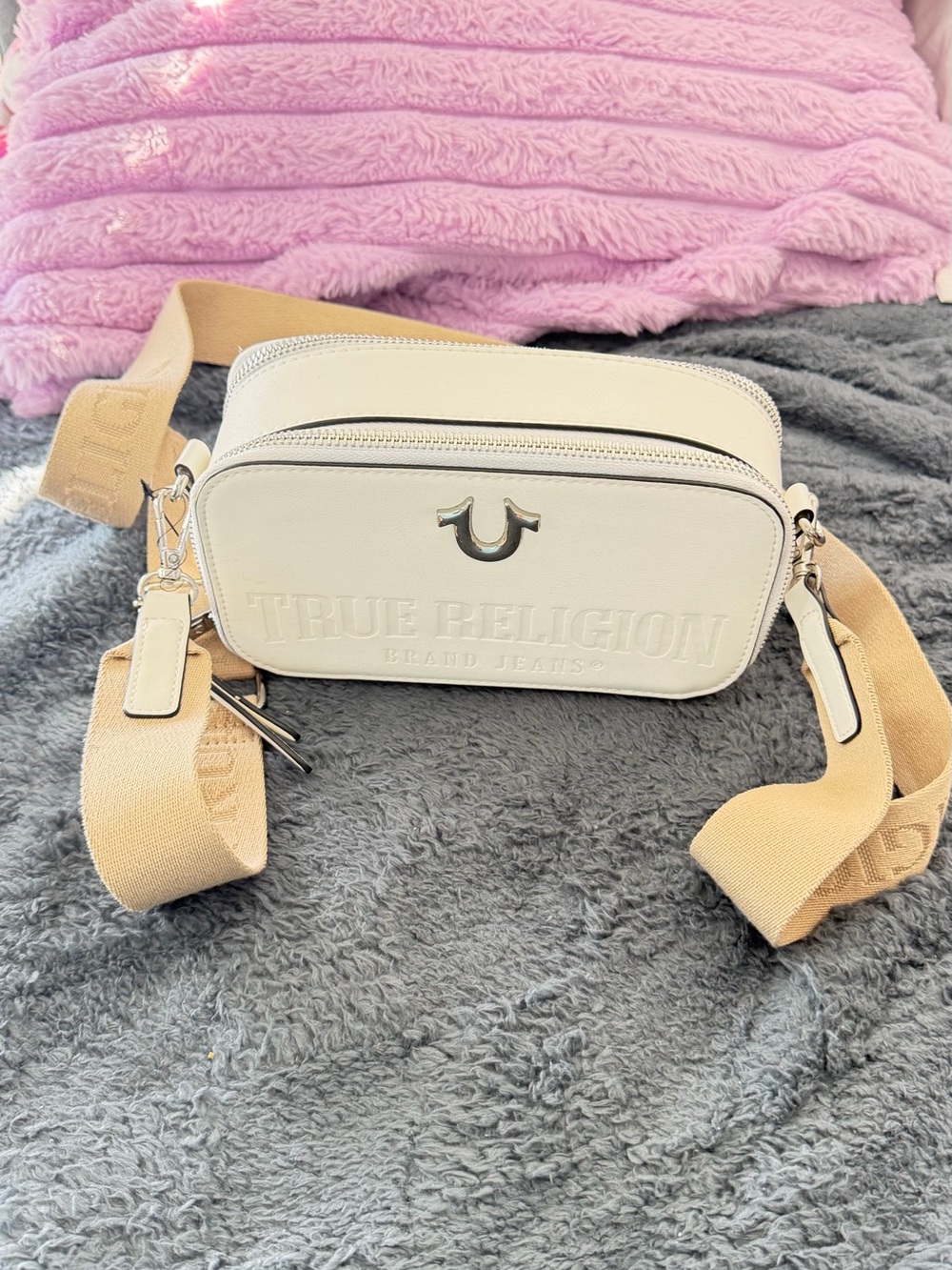 True Religion white & beige crossbody